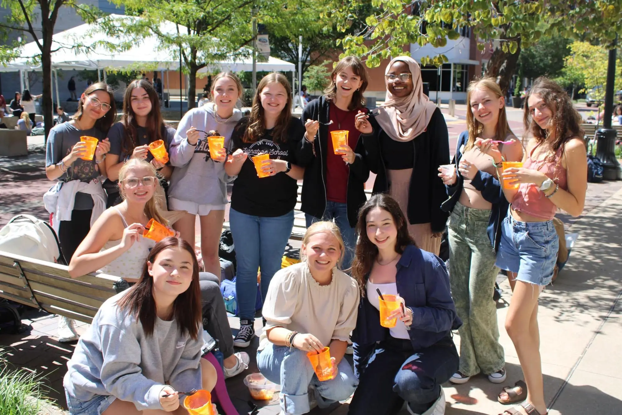 School Downtown with Slushies