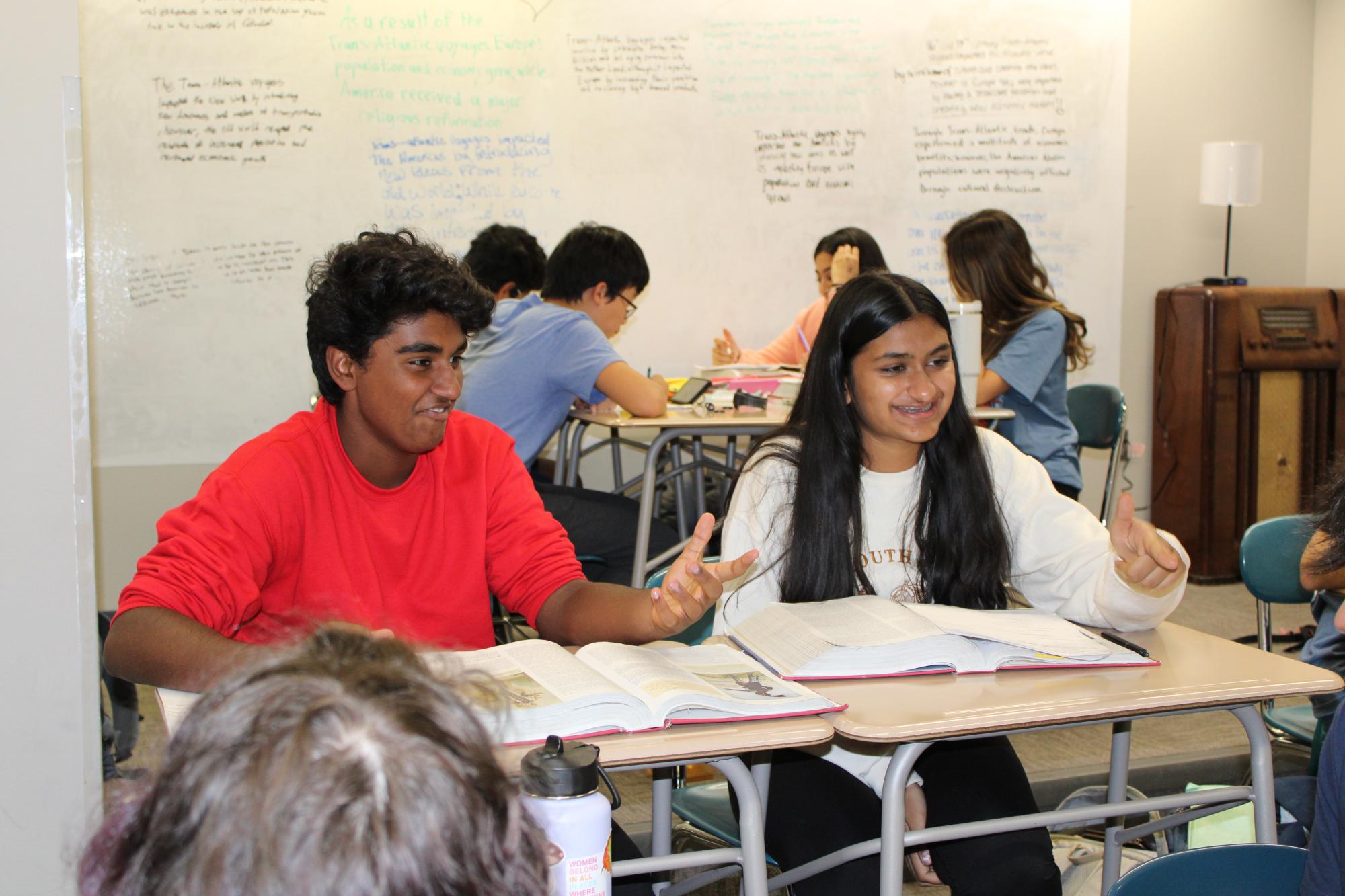 Students smiling in class